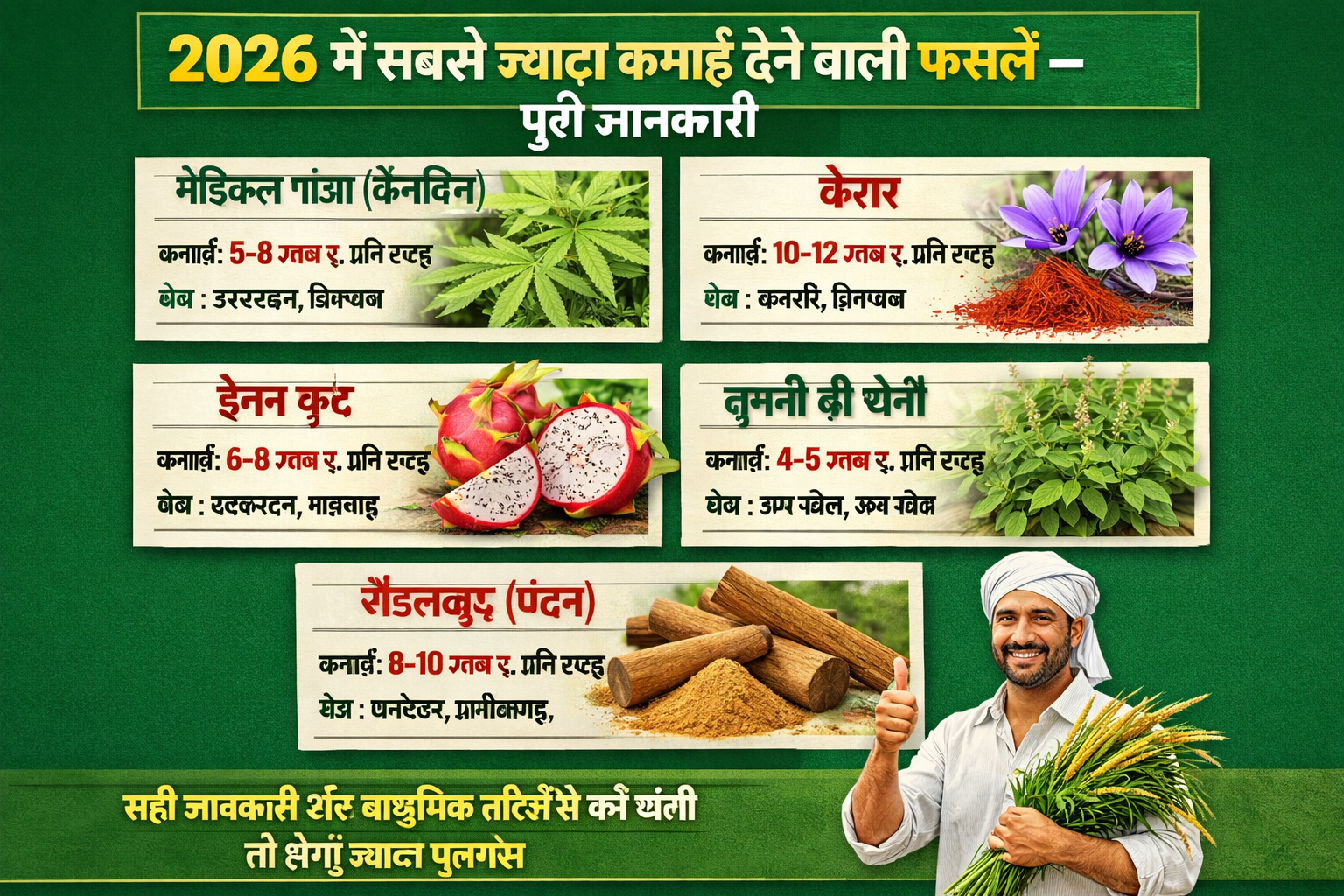 सबसे ज्यादा कमाई देने वाली फसलें